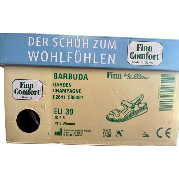 Finn Barbuda Comfort Hook & Loop Strap Sandals Champagne Garden US Size 8 EU 39 - Picture 16 of 16